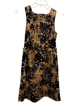 Tabitha vintage Women’s Tan and Black Floral Dress